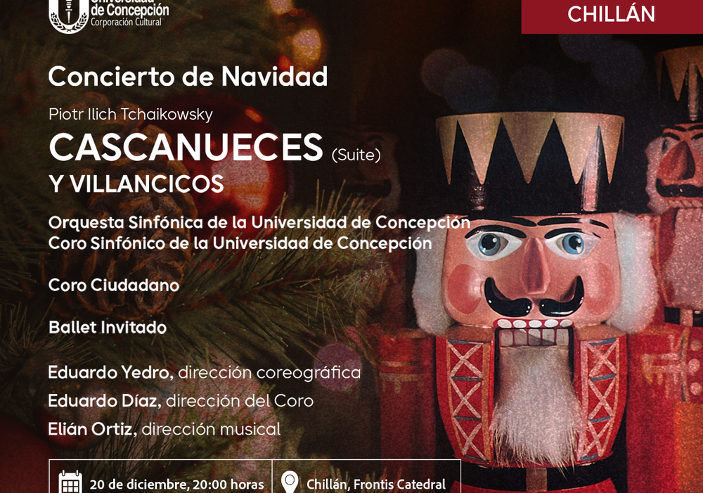 Afiche del evento "Concierto de Navidad en Frontis Catedral Chillán"