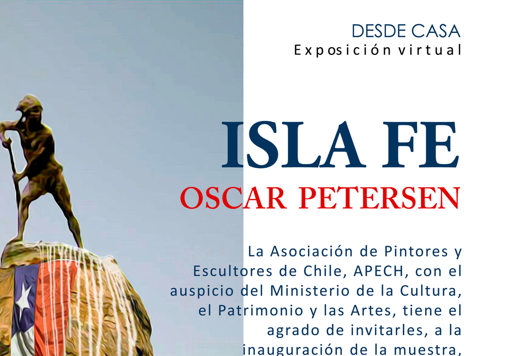 Afiche del evento "ISLA FE  del artista  Oscar Petersen Icardi"