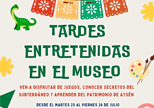 Afiche del evento "Vacaciones de invierno en el Museo Regional de Aysén"