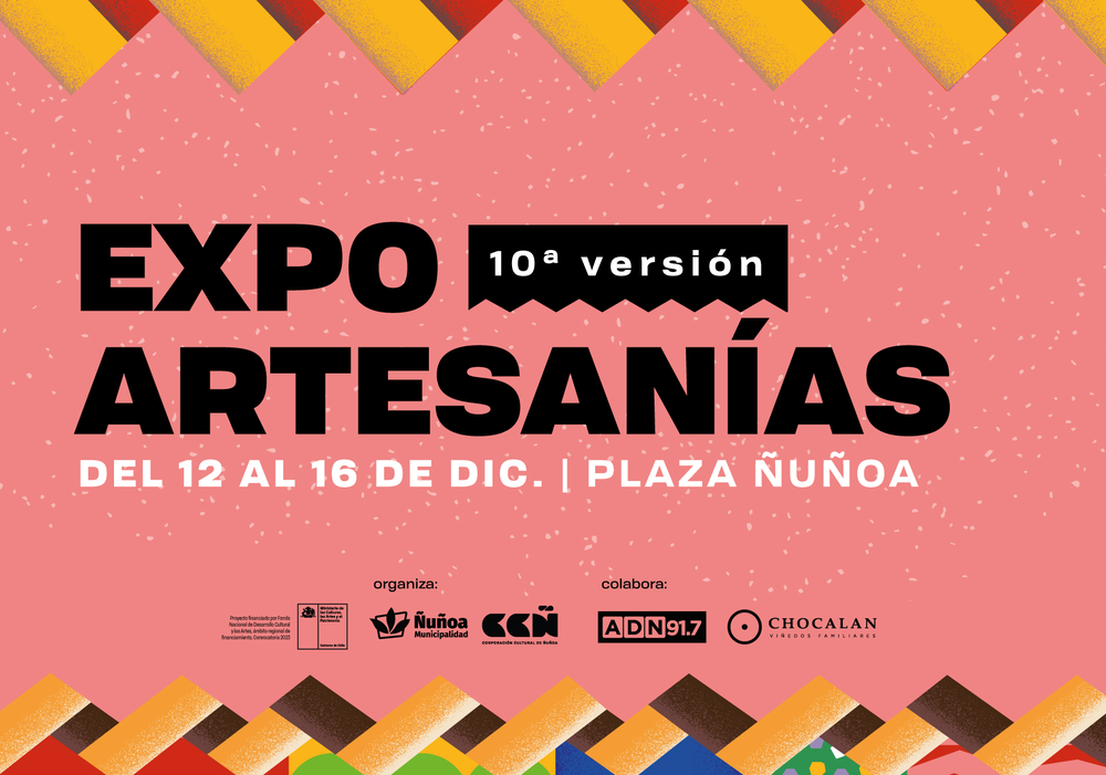 Afiche del evento "Expo Artesanías 2023 en Plaza Ñuñoa"