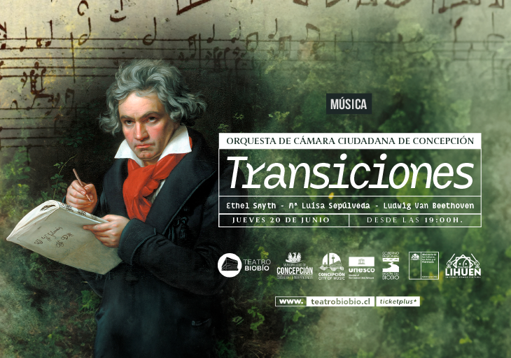 Afiche del evento "Orquesta de Cámara Ciudadana de Concepción – Transiciones"
