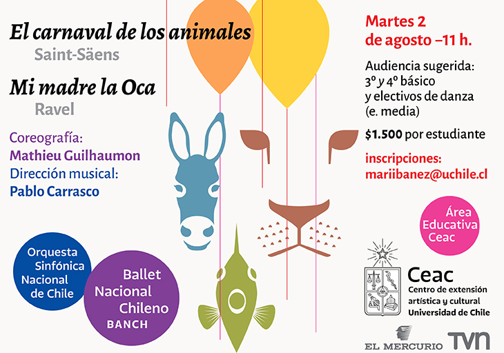 Afiche del evento "El carnaval de los animales / Mi madre la Oca"