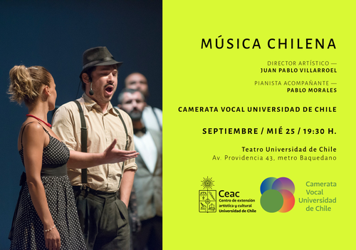 Afiche del evento "Camerata Vocal: Concierto Música Chilena"