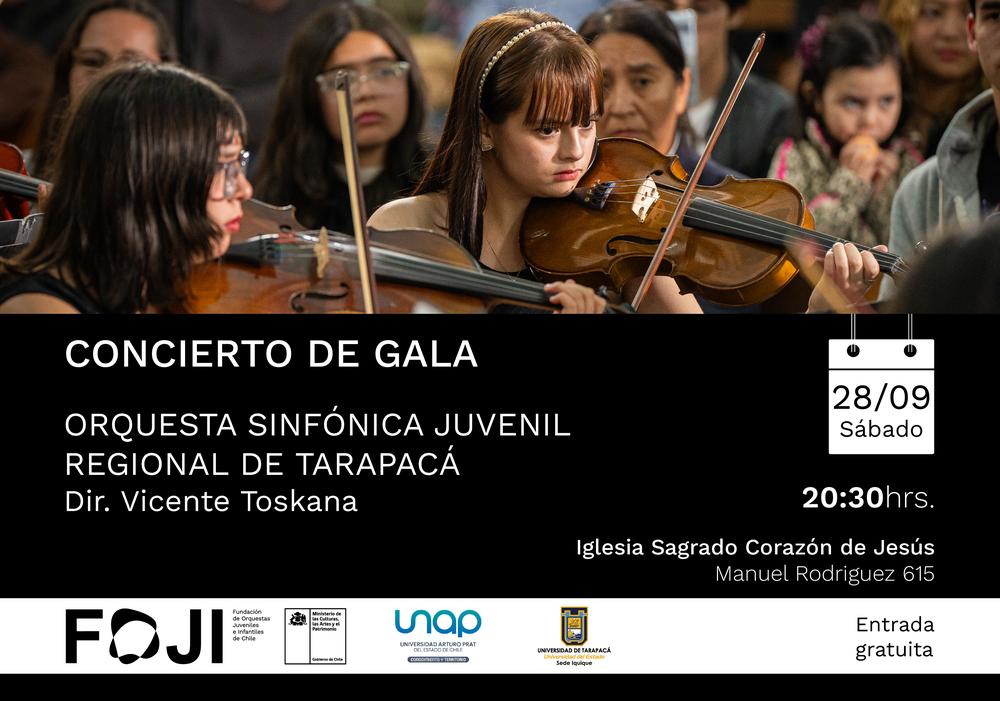 Afiche del evento "Concierto de gala - Tarapacá"