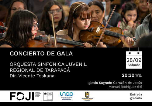 Afiche del evento "Concierto de gala - Tarapacá"