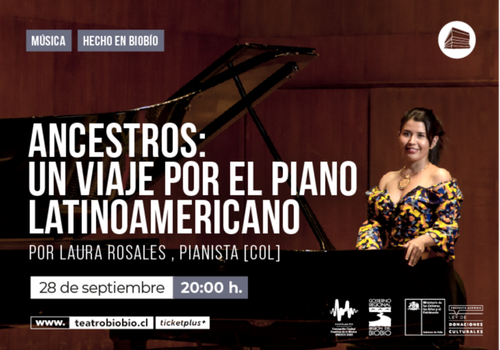 Afiche del evento "Ancestros: un viaje por el piano latinoamericano"