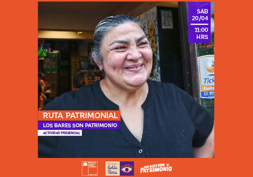 Afiche del evento "Ruta Patrimonial de Bares y restaurantes históricos de Santiago"