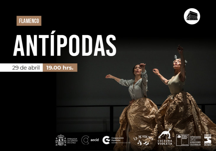 Afiche del evento "Día Internacional de la Danza: Antípodas – Estreno Flamenco"
