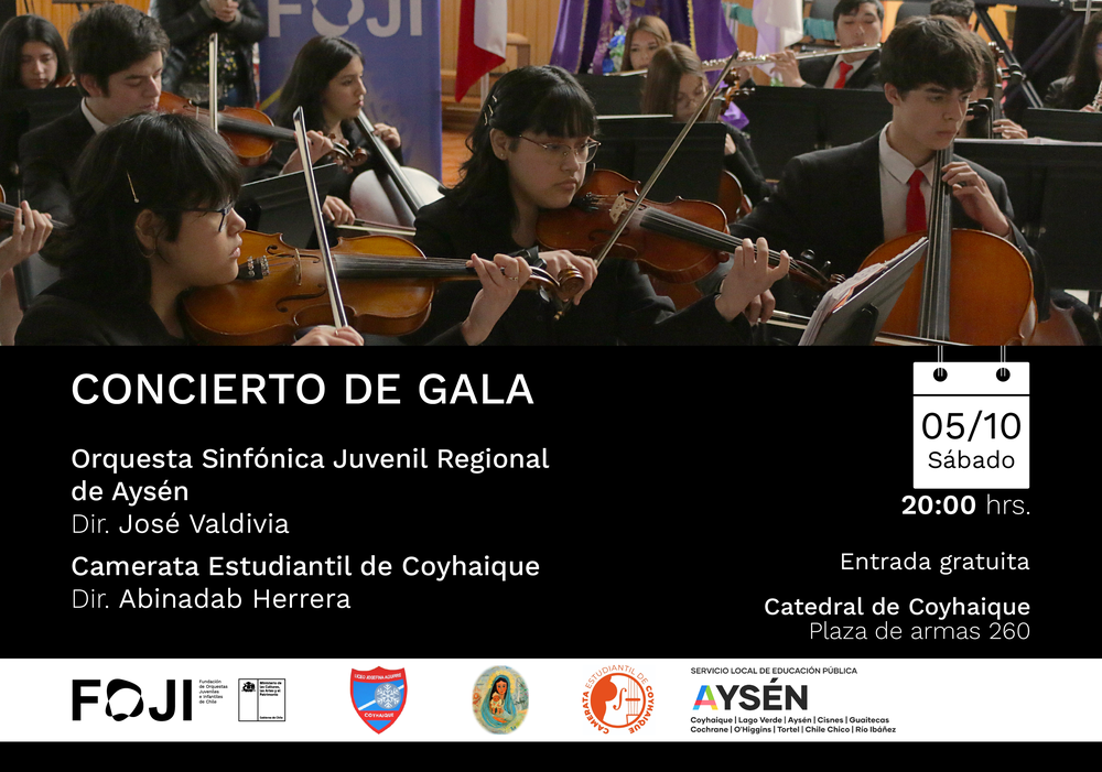 Afiche del evento "Concierto de Gala - Aysén"