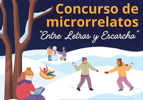 Afiche del evento "Concurso Literario Entre letras y escarcha"
