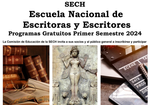 Afiche del evento "Escuela Nacional de Escritoras y Escritores de Chile"