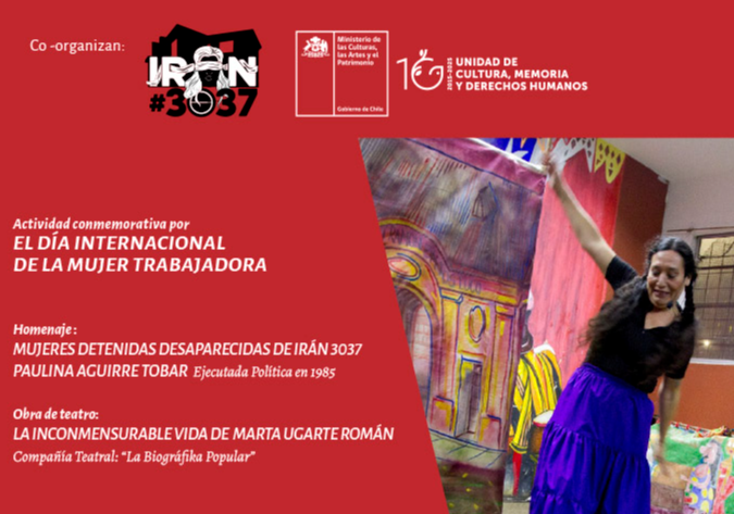 Afiche del evento "Conmemoración Día Internacional de la Mujer Trabajadora"