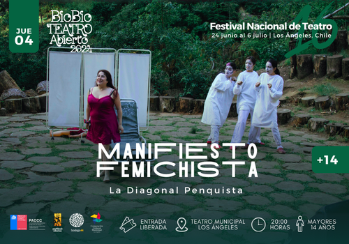 Afiche del evento "Festival Biobío Teatro Abierto: Manifiesto Femichista"