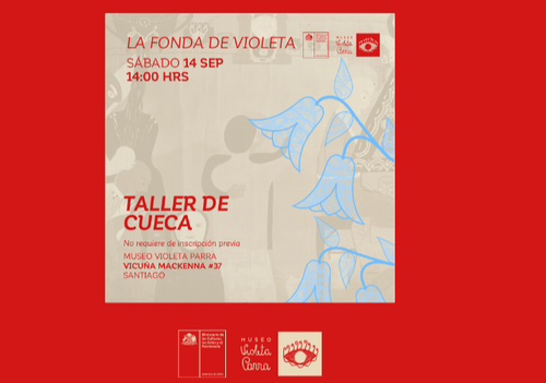 Afiche del evento "La Fonda de Violeta: Taller de Cueca"