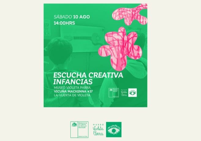 Afiche del evento "Escucha Creativa para las Infancias"