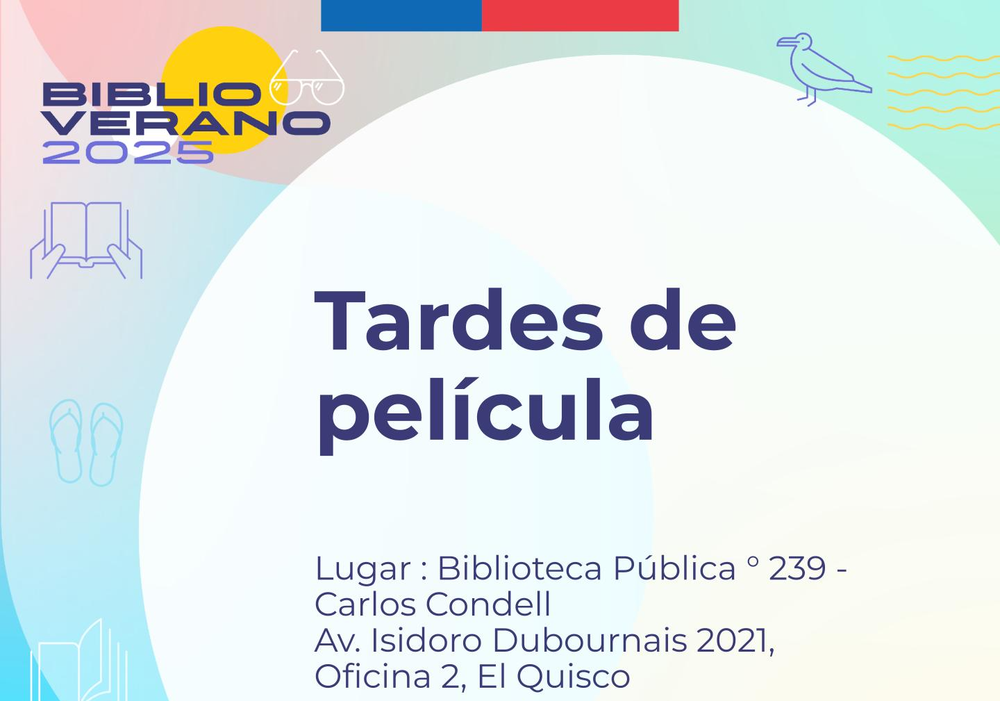 Afiche del evento "Tardes de película - Biblioverano"