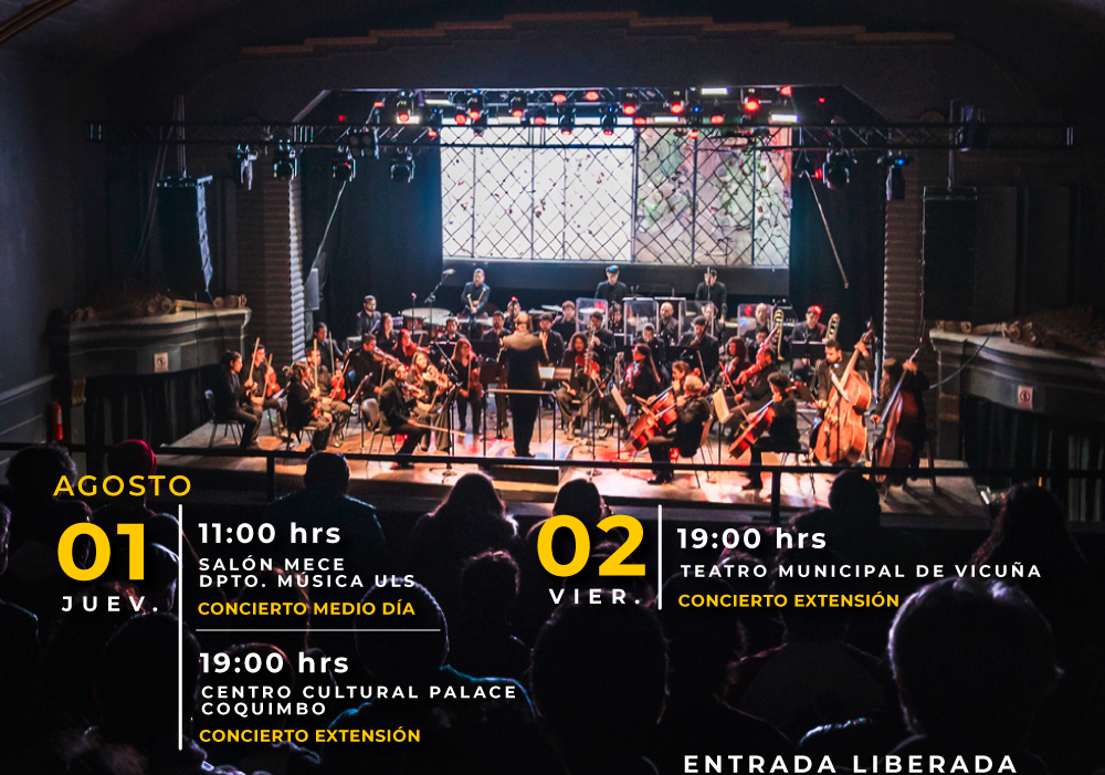 Afiche del evento "V Concierto de Temporada Orquesta Sinfónica Universidad de La Serena"