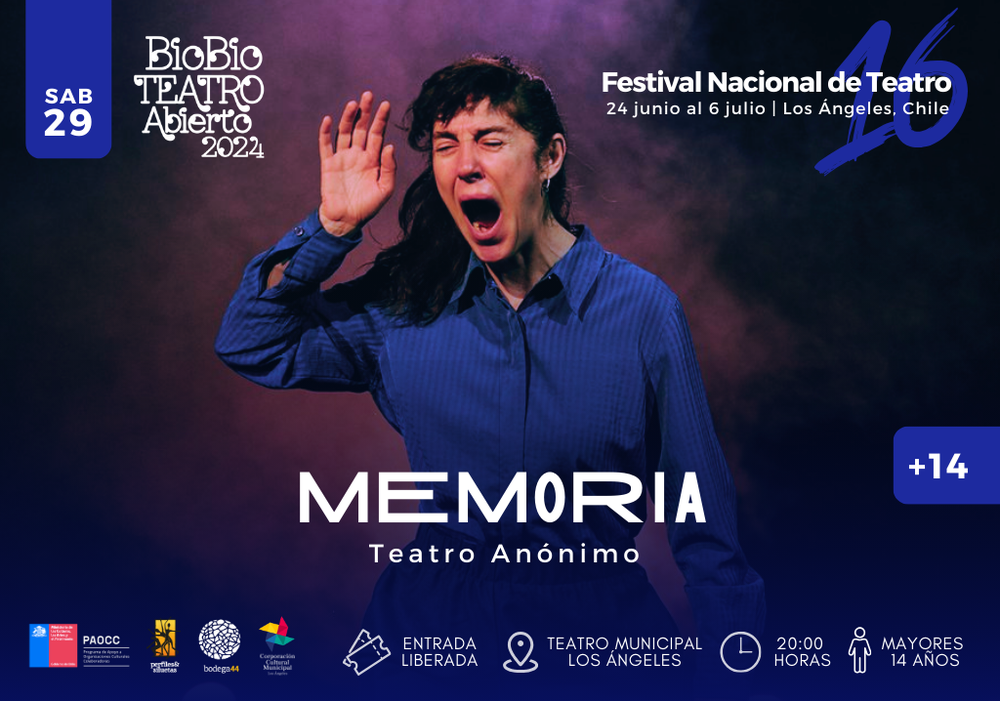 Afiche del evento "Festival Biobío Teatro Abierto: Memoria"