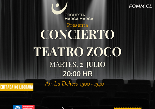 Afiche del evento "Concierto Orquesta Marga Marga en Teatro Zoco"