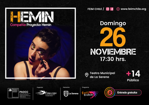 Afiche del evento "Hemin en Teatro Municipal de La Serena - 17:30 horas"