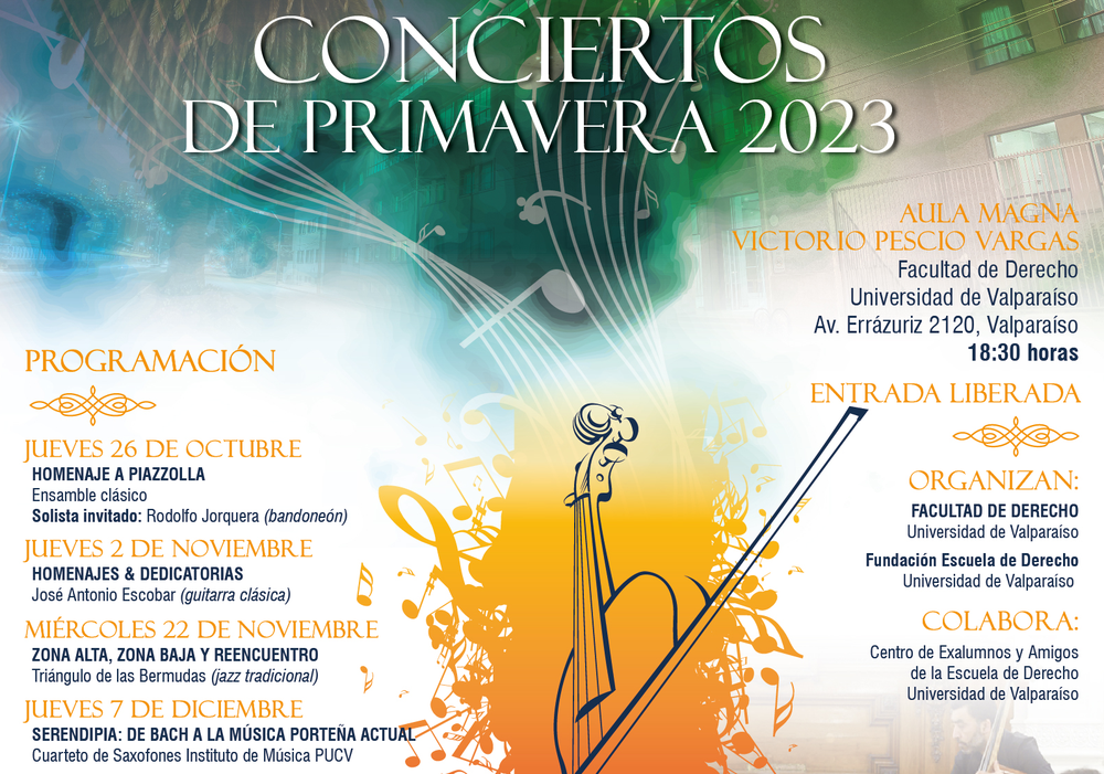 Afiche del evento "Conciertos de Primavera de la Universidad de Valparaíso"