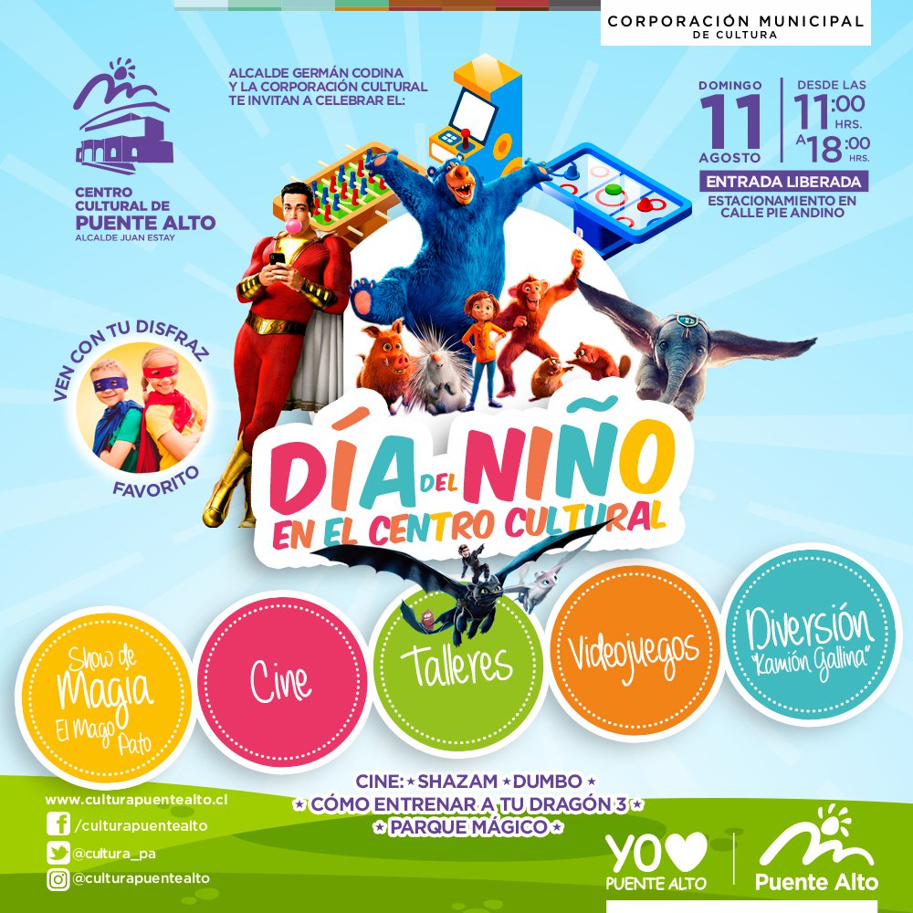 Afiche del evento "Día del niño y la niña en Puente Alto"